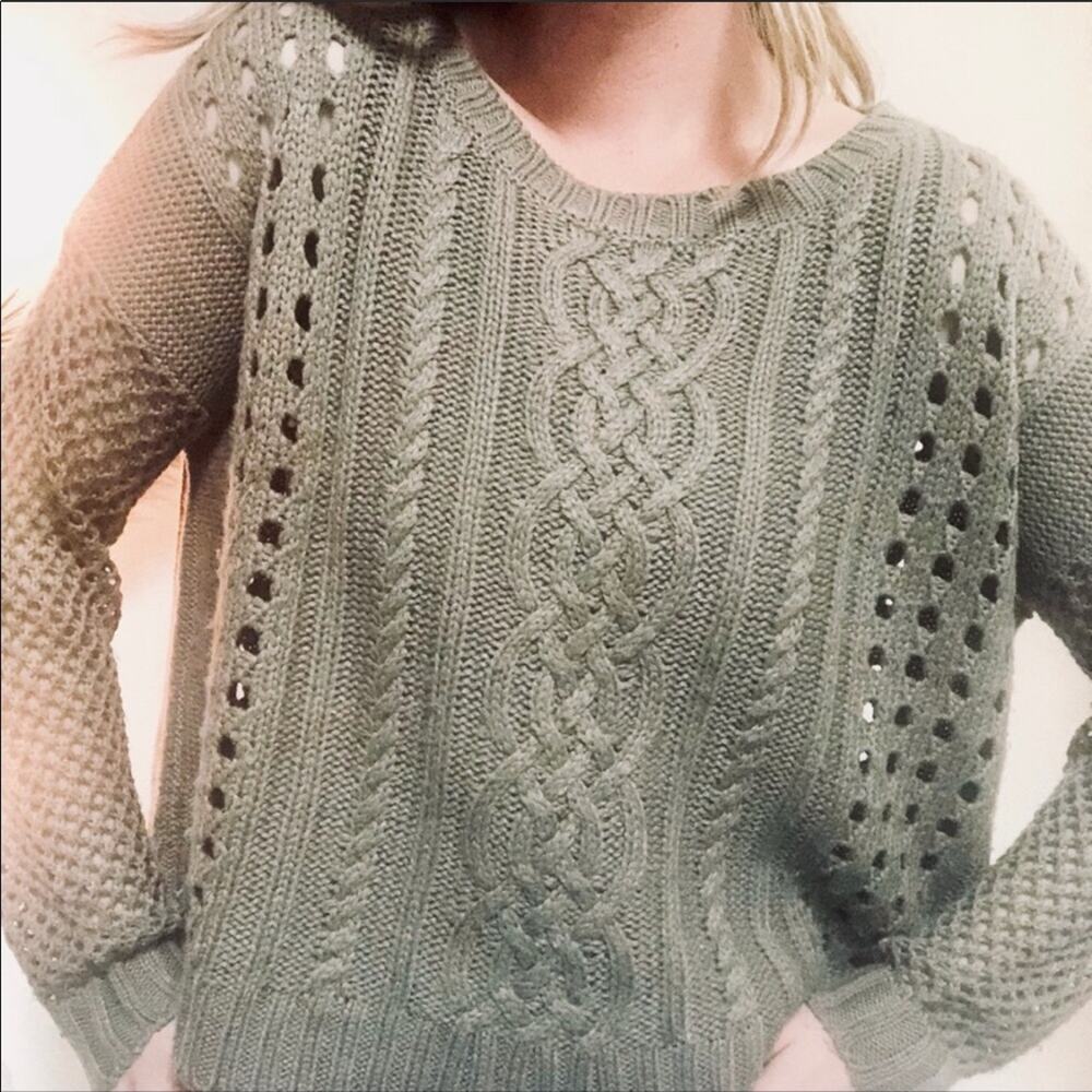 Nordstrom Trouve Open Weave Camel Pullover Sweate… - image 3